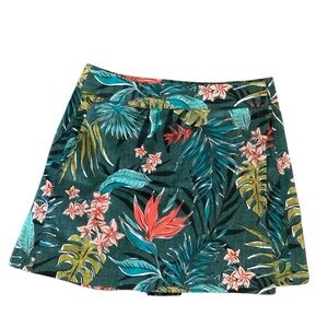 Rip Skirt Green Tropical Floral Skirt size XS X Small wrap around